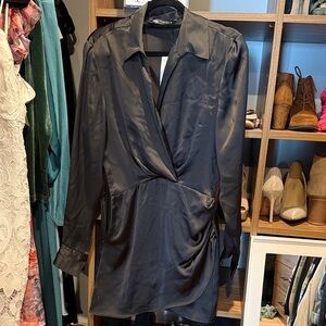 Zara Black Satin Dress